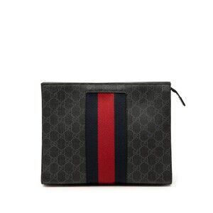 Gucci Gg Supreme Web Clutch Pre-Loved #341507G57B